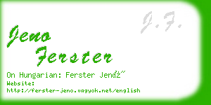 jeno ferster business card